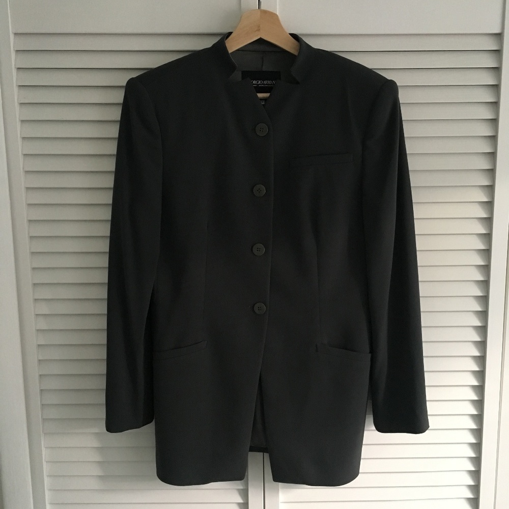 Giorgio Armani mandarin collar slim fit blazer